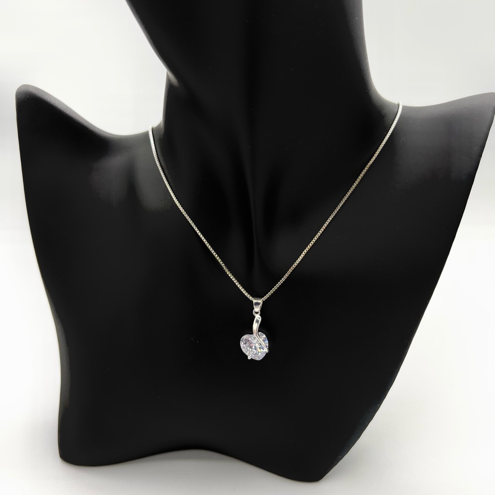 Swarovski Crystal Element Embrace Heart on a Silver Box Chain Necklace